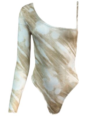 BOOHOO Body Damskie Beżowe Tie Dye S