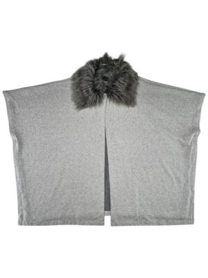 FOREVER 21 Narzuta Ponczo Damskie Szare S/M