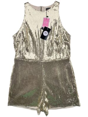 PRETTYLITTLETHING Kombinezon Damski Złoty XL