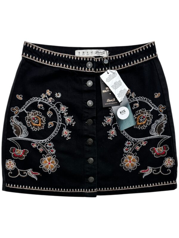 PRIMARK Spódnica Damska Czarna Haftowana M