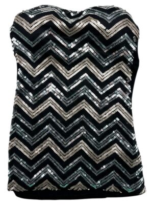 TALLY WEIJL Top Damski Czarny z Cekinami S