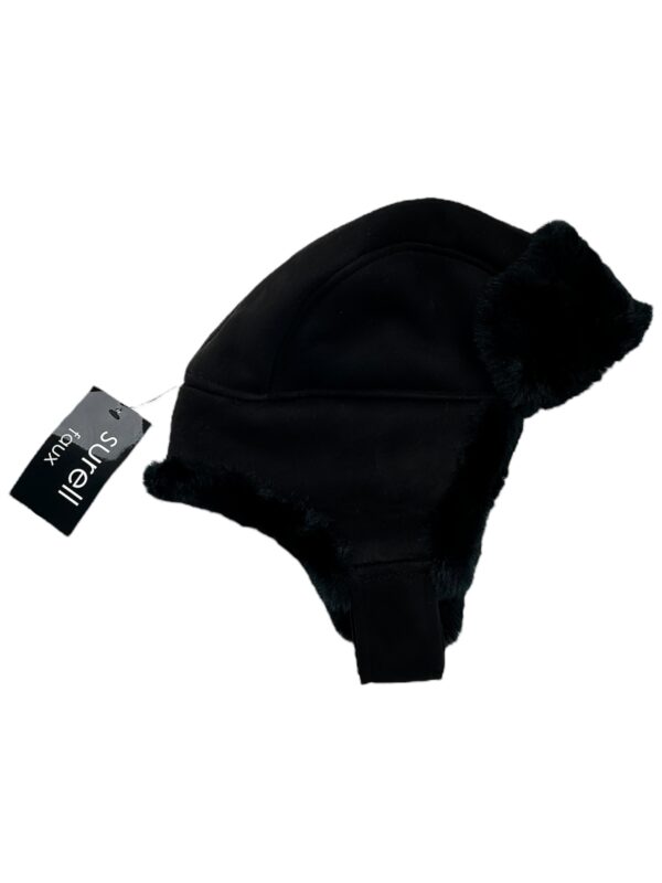 SURELL FAUX Czapka Męska Czarna ONE SIZE