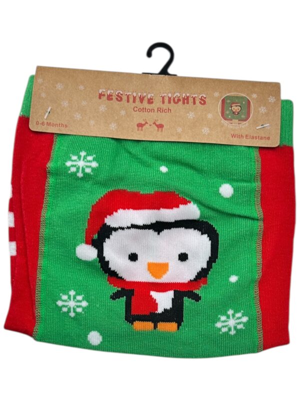 Rajstopy Dziecięce Zielono-Czerwone Świąteczne 62