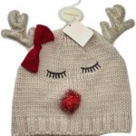 PRIMARK Czapka Damska Beżowa Renifer ONE SIZE - zdjęcie 1