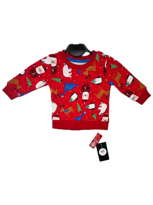 DUNNES STORES Bluzka Dziecięca Czerwona Świąteczna 74