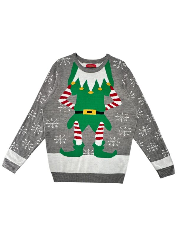NOROZE Sweter Męski Szary Świąteczny L