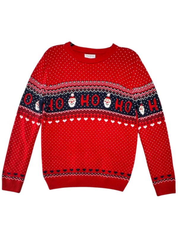 PAPAYA Sweter Damski Czerwony Świąteczny S