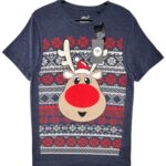 NEXT Koszulka Męska Niebieska Świąteczna S - zdjęcie 1