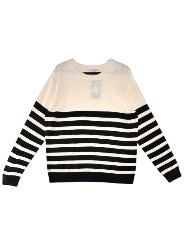 PAPAYA Sweter Damski Czarny w Paski XXL