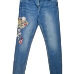 NEXT Jeansy Damskie Niebieskie Haft XL - zdjęcie 1