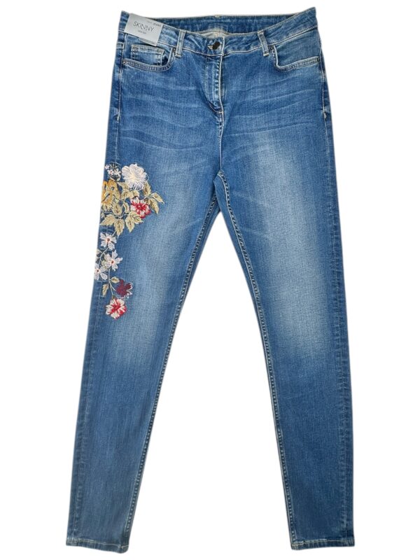 NEXT Jeansy Damskie Niebieskie Haft XL