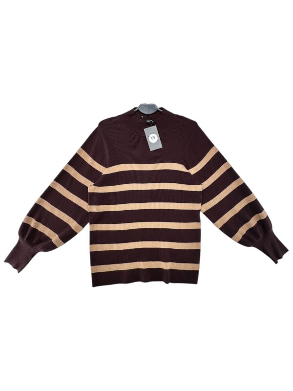 F&F Sweter Damski Brązowy Paski 3XL