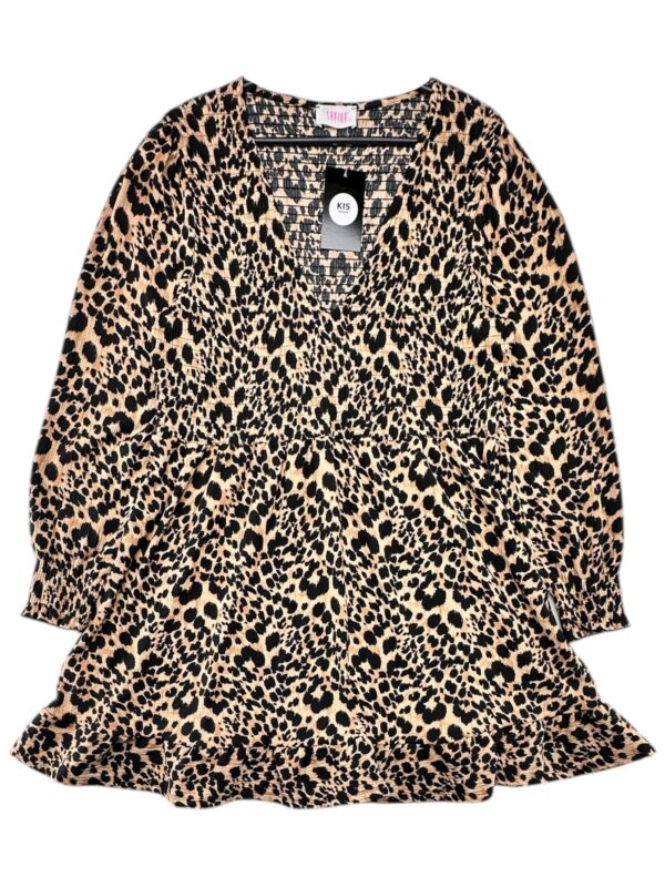 SAVIDA Sukienka Damska Beżowa Zwierzęcy XXL