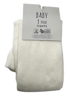 GEORGE Rajstopy Dziecięce Białe Rozmiar 80