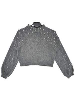 INNA Sweter Dziecięcy Szary Perły 146