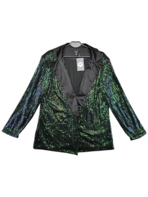 BOOHOO Marynarka Damska Czarno-Zielona XXL