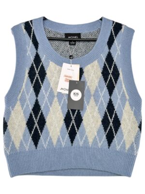 MONKI Kamizelka Damska Niebieska Wzór S