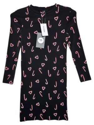 GEORGE Sukienka Dziecięca Czarna Wzór 122