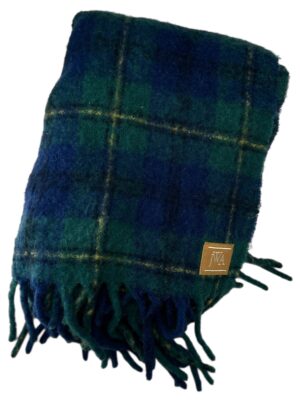 JWA Szal Damski Zielony Kratka S