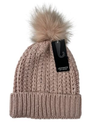 JEFF&CO Czapka Damska Beżowa ONE SIZE