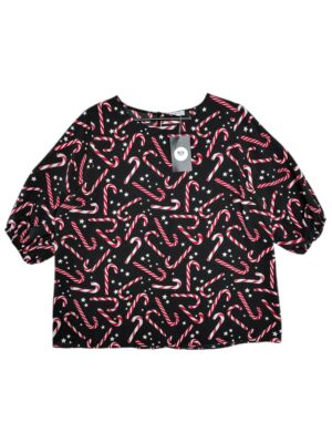 PAPAYA Bluzka Męska Czarna Świąteczny XL