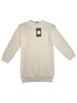 F&F Sukienka Dziecięca Beżowa Sweterkowa 116