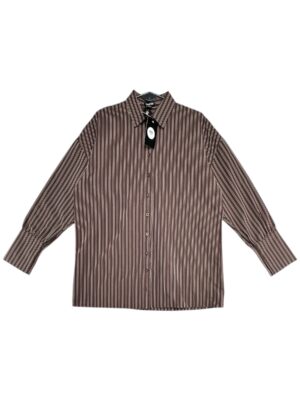 BOOHOO Koszula Damska Brązowa Paski M