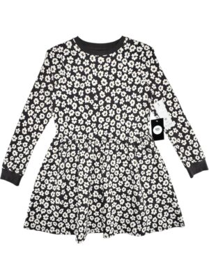 F&F Sukienka Dziecięca Czarna Kwiatowa 152