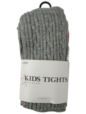 PEACOCKS Rajstopy Dziecięce Szare 2-Pack 104