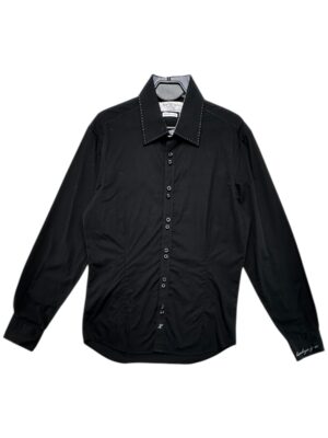 HENLEY&CO Koszula Męska Czarna M