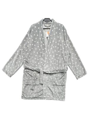 M&S Szlafrok Damski Szary Groszki L