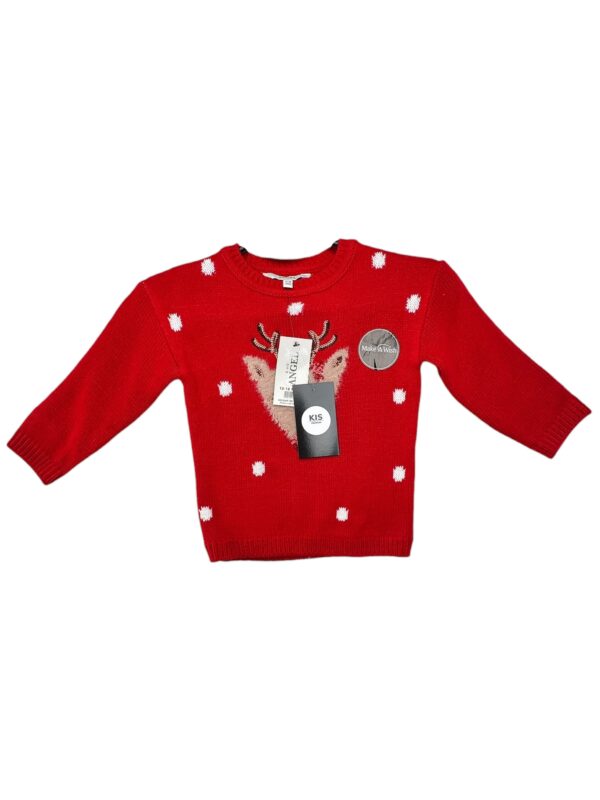 E-VIE ANGEL Sweter Dziecięcy Czerwony 86