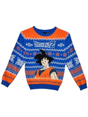 PRIMARK DRAGONBALL Sweter Dziecięcy Niebiesko-Pomarańczowy 1