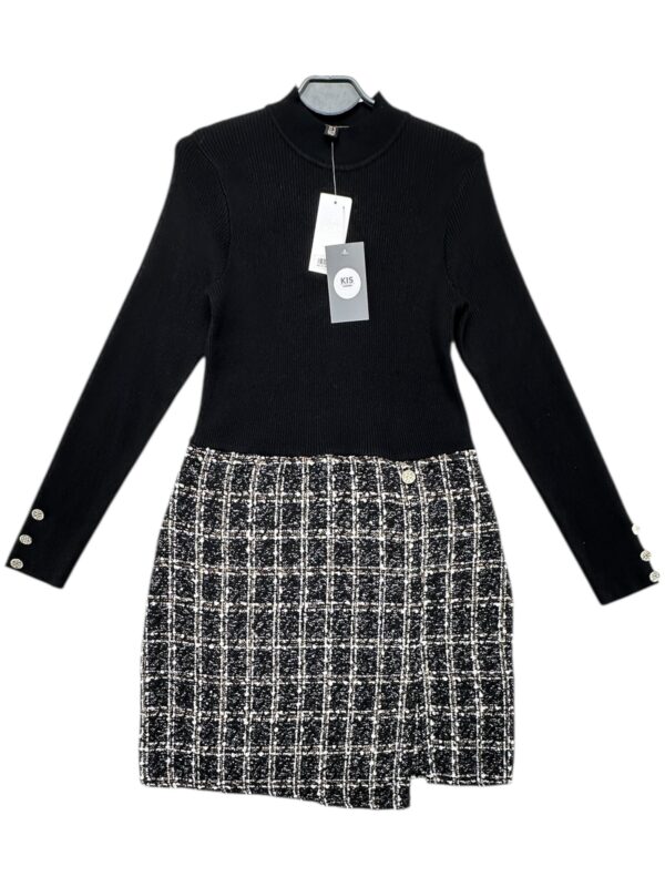 LIPSY LONDON Sukienka Damska Czarna Kratka L