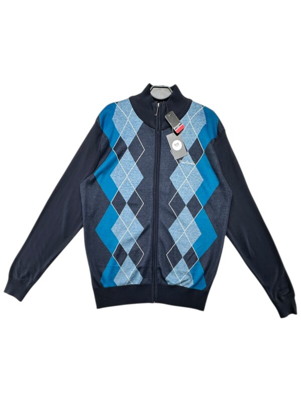 INSPIROWANA PIERE CARDIN PARIS Sweter Męski Niebieski Argyle