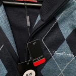 INSPIROWANA PIERE CARDIN PARIS Sweter Męski Niebieski Argyle - zdjęcie 3