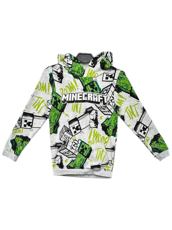 TU MINECRAFT Bluza Dziecięca Szara Rozmiar 134