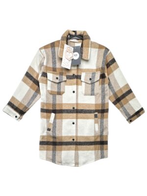 KIDS STAR PARIS Sukienka Dziecięca Beżowa Kratka 128