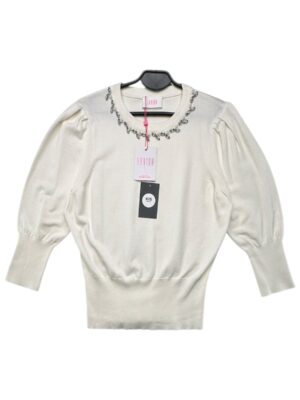 SAVIDA Sweter Damski Biały XL