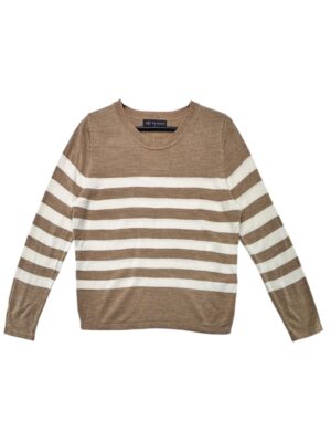 M&S Sweter Damski Beżowy Paski L