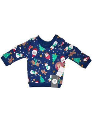 MATALAN Bluza Dziecięca Niebieska Świąteczna 62