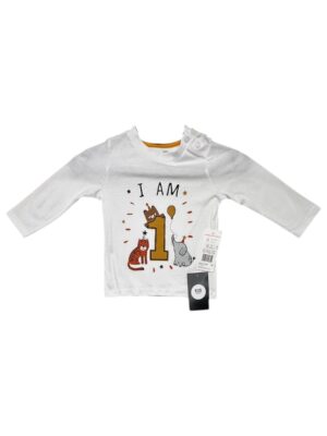 F&F Bluzka Dziecięca Biała 80