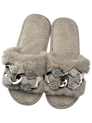 K88 Kapcie Damskie Beżowe Rozmiar 39