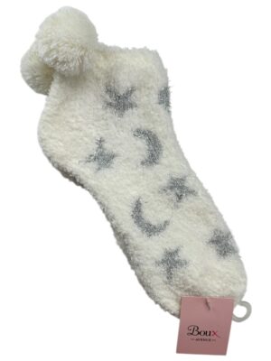 BOUX AVENUE Skarpety Damskie Biało-Srebrne ONE SIZE