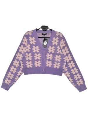 MISSGUIDED Sweter Damski Fioletowy Wzór XL/XXL