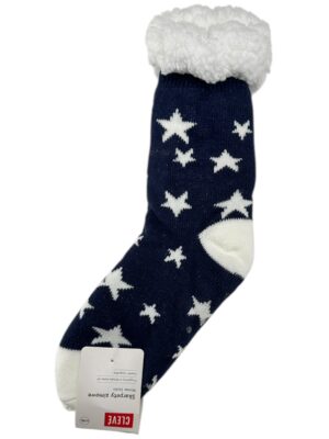 CLEVE Skarpety Damskie Niebieskie z Gwiazdkami L/XL
