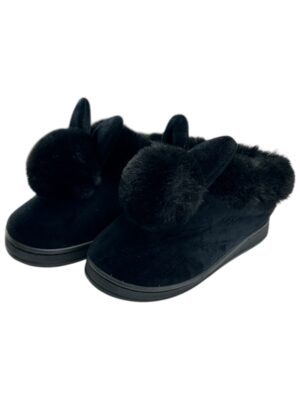 FASHION Kapcie Damskie Czarne Futro 38-39