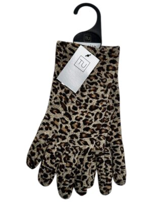 TU Rękawiczki Damskie Brązowe Zwierzęcy ONE SIZE