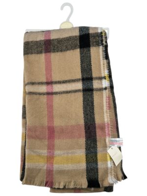 PRIMARK Szal Damski Beżowy Kratka ONE SIZE