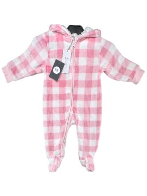 PURE & SOFT Kombinezon Dziecięcy Różowy Kratka 74
